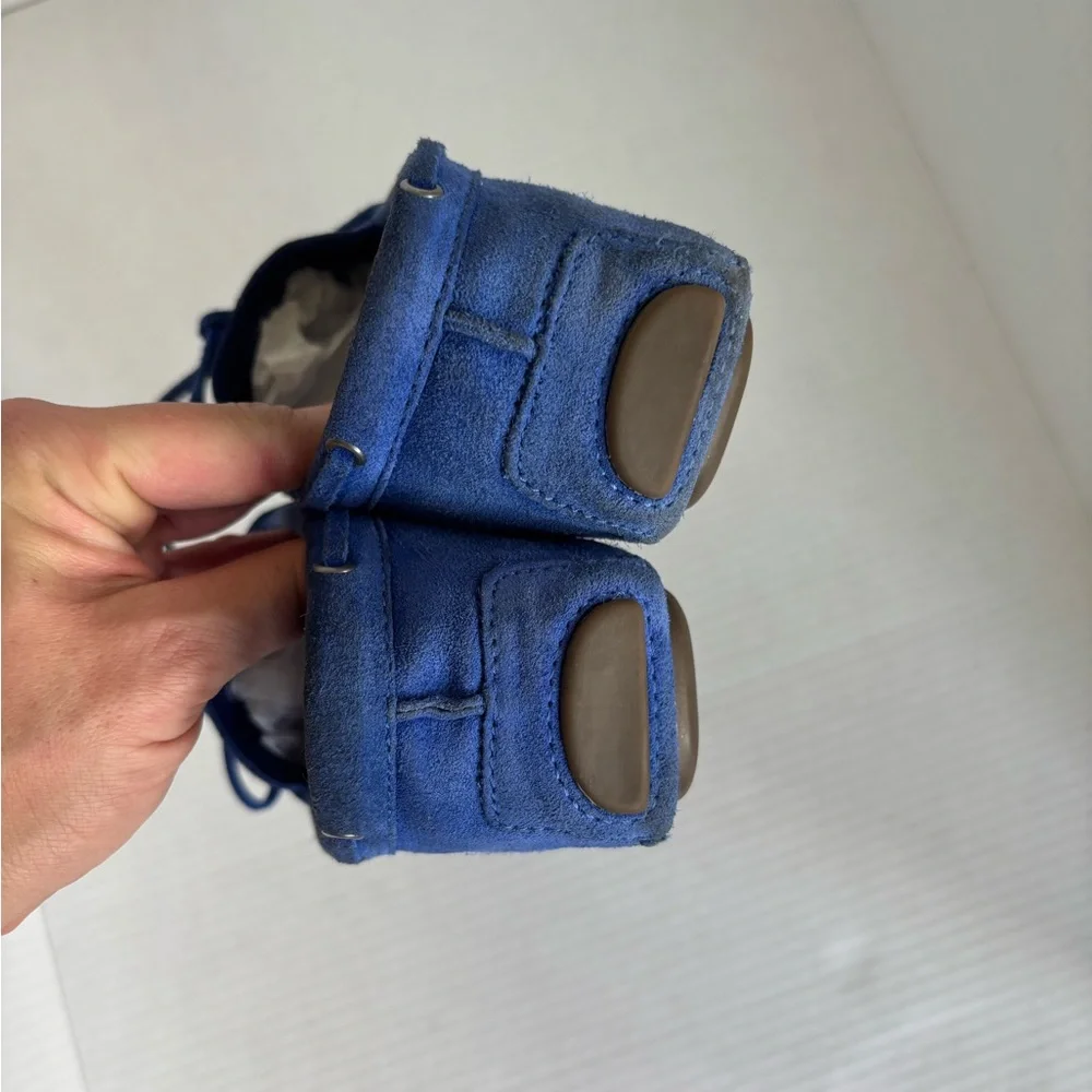 J. Crew Womens Driving Moccasins In Suede Brilliant Sapphire Loafers Size 8.5 - Picture 10 of 14